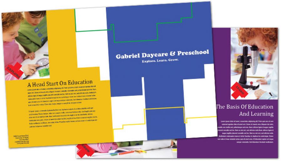 Child Development Center Half Fold Brochure Design Layout